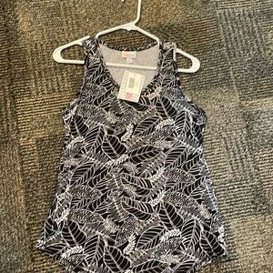 Lularoe Black and White leaf design NWT Medium tank top